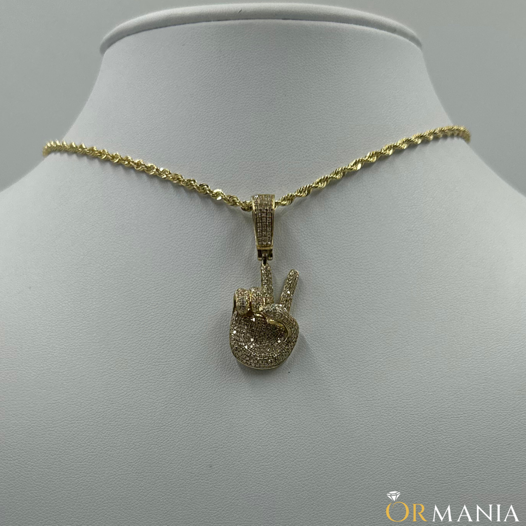 Peace Pendant 10K With Diamonds