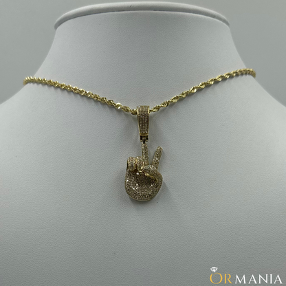 Peace Pendant 10K With Diamonds