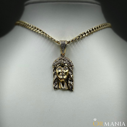Jesus Pendant 10K With Diamonds
