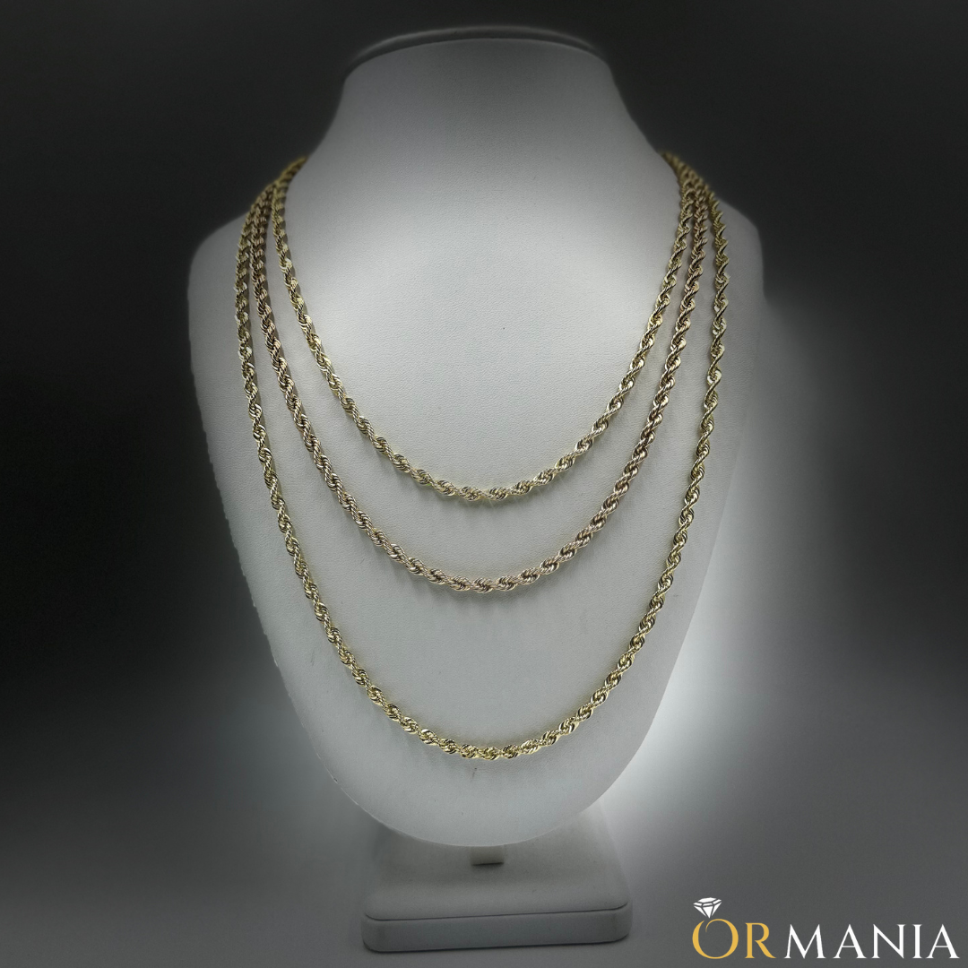 Rope chain 3.8mm - 4.3mm 10K