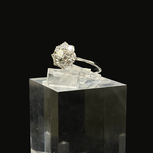 Flower Ring 14K With Natural Diamonds