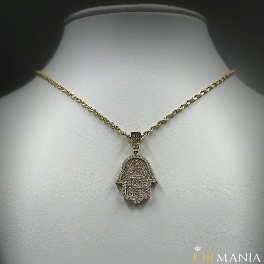 Hamza Pendant 14K With Diamonds