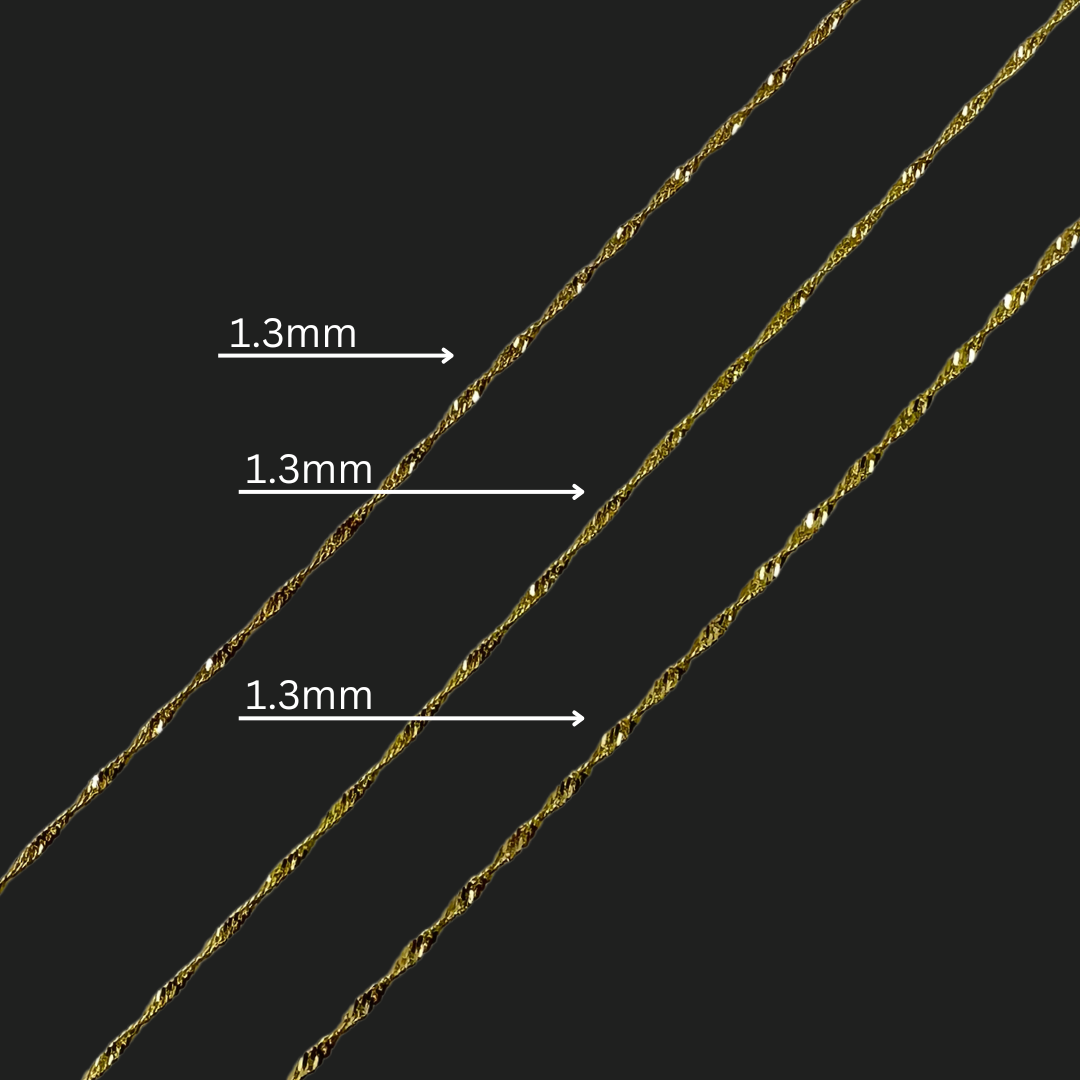 Rope chain 1.3mm 10K