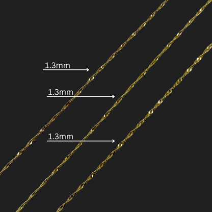 Rope chain 1.3mm 10K