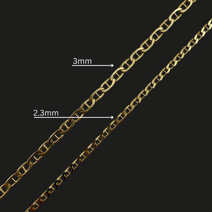 Mariner Chain 2.3 - 3mm 10K & 18K