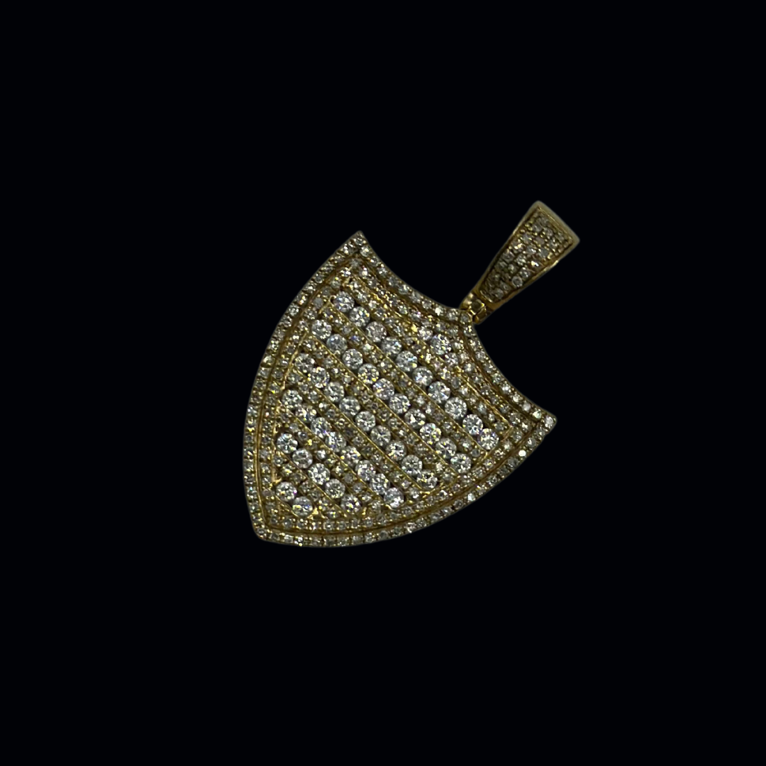 Shield Pendant 10K With Diamonds