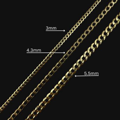 Curb Chain 3 - 5.5 mm 10k & 14K