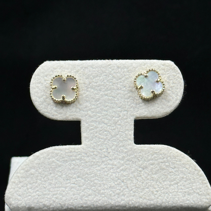 Clover Earrings Mother Of Pearl 10k