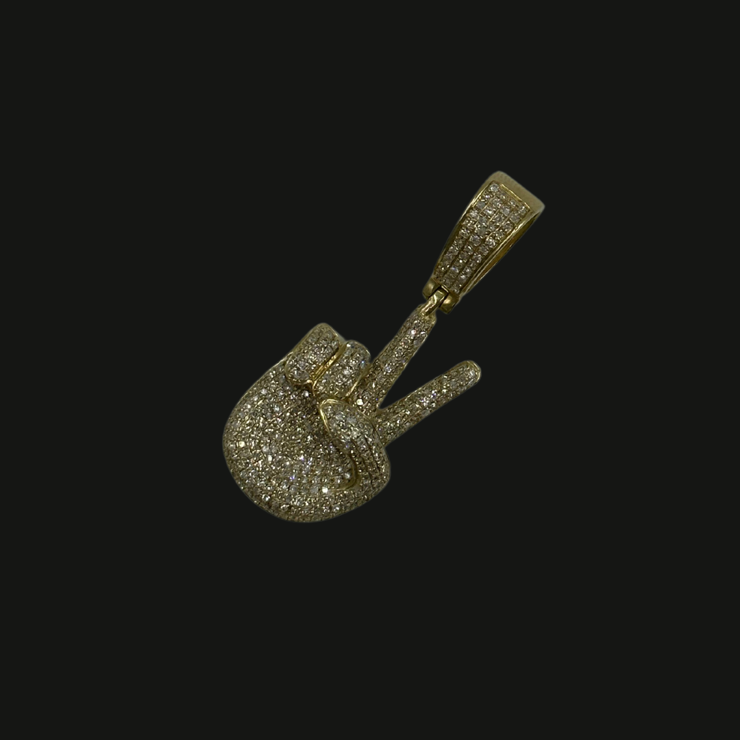 Peace Pendant 10K With Diamonds