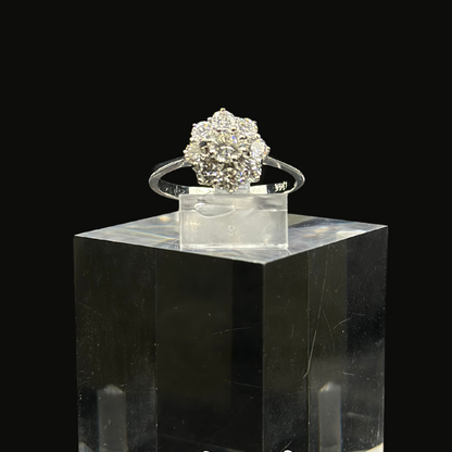 Flower Ring 14K With Natural Diamonds